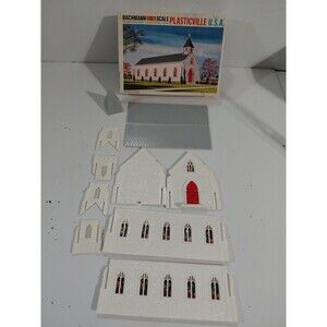 Plasticville 1818 O/S Gauge Model Railroad Scenery Church Building Kit w/Box